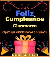 GIF Mensaje de cumpleaños Gianmarco